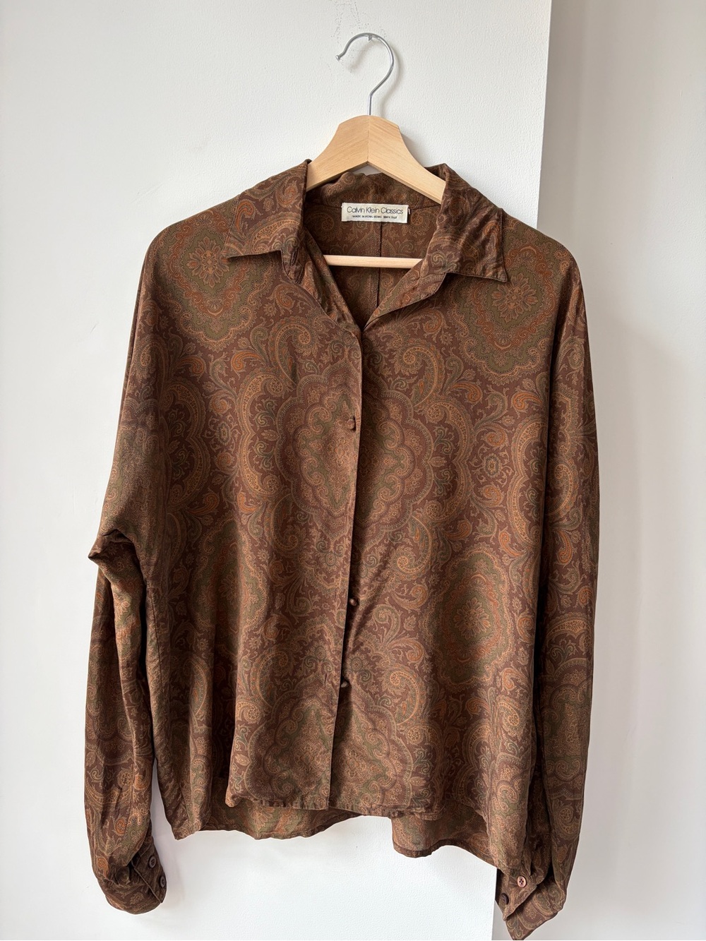 Vintage 100% Silk Calvin Klein Classics Shirt